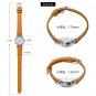 Minimalism Quartz Orange Watch For Women Small Size 24mm Dial PU Leather Strap