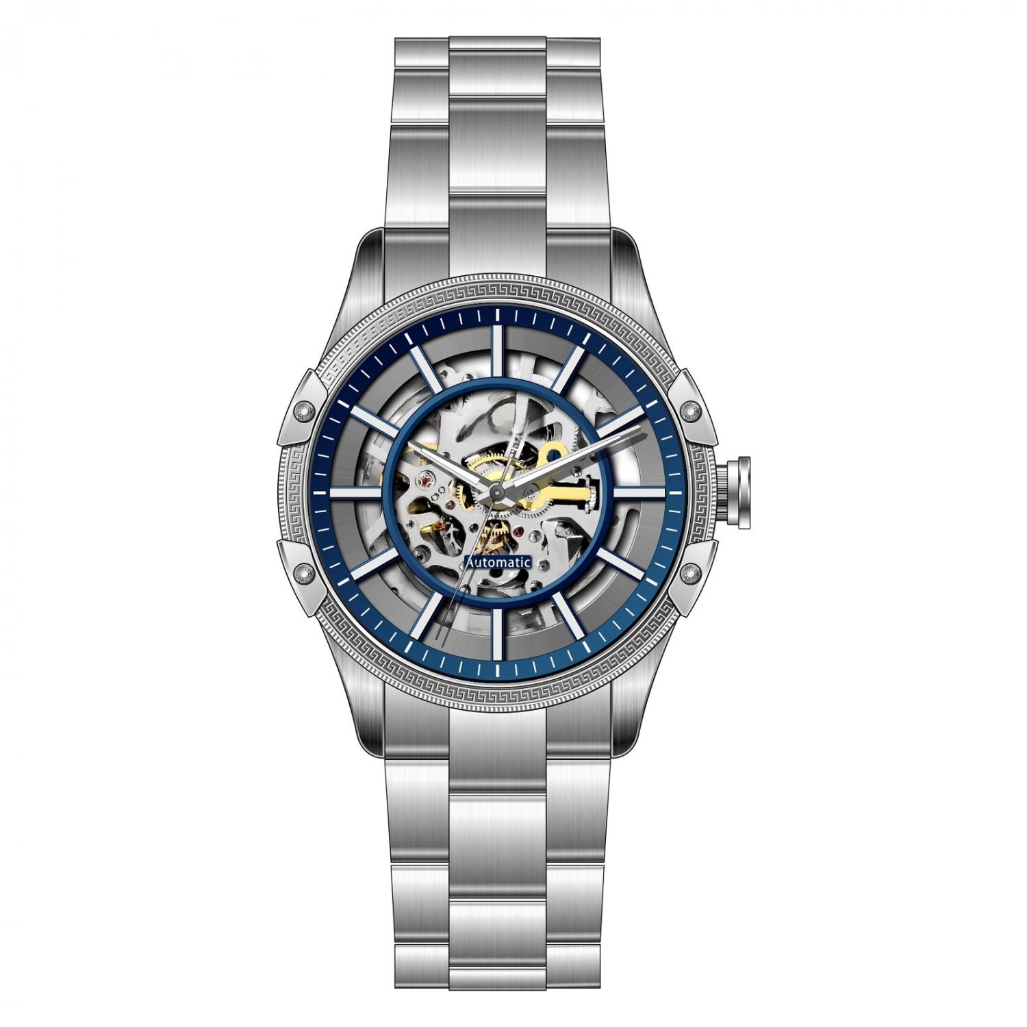 Mens Automatic Watch Dial Waterproof Stainless Steel Mechanical CAM AR SK YLY