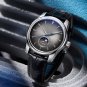 Moonphase Leather Wristwatches Stainless Steel Case Automatic Waterproof JM MP YBB