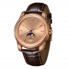 Moonphase Leather Wristwatches Stainless Steel Case Automatic Waterproof JM MP PPW