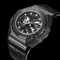 Men Sports Watches Leather Strap All Black Automatic Skeleton RGA6903 S BBB