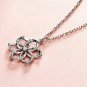 Shining Crystal Flower Pendant Necklace for Women Silver Charm Jewelry Wedding