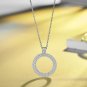 Round Shape Crystal Pendant Necklace for Women Jewelry Sterling Silver Chain