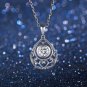 Trendy Water Drop Pendant Necklace for Women Sterling Silver Crystal Heart Jewelry