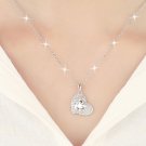 New Arrival Women Pendant Silver Necklace Heart Crystal Chain Sterling Jewerlry