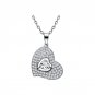 New Arrival Women Pendant Silver Necklace Heart Crystal Chain Sterling Jewerlry