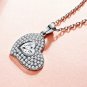 New Arrival Women Pendant Silver Necklace Heart Crystal Chain Sterling Jewerlry