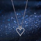 Trendy Love Heart Necklace for Women Silver Pendant Necklaces Wedding Jewelry