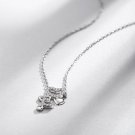 Perfectly Jewelry Heart Pendant Necklace for Women Silver Crystal Love Chain