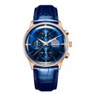 Luxury Men Watch Multi Function PLL blue Leather Strap Automatic Date Day