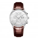 Luxury Men Watch Multi Function YWS brown Leather Strap Automatic Date Day