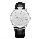 Luxury Business Mens YWB Automatic Waterproof Watch Genuine Leather Strap