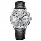Men Automatic Leather Watch YWB Mechanical Strap Sapphire Calendar Display 40mm