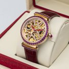 Women Automatic Waterproof Watches Steel Case PRR Calf Leather Strap Sapphire