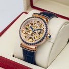 Women Automatic Waterproof Watches Steel Case PLL Calf Leather Strap Sapphire