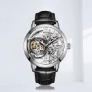 Men Automatic Waterproof YWB Watch Calfskin Strap Mineral Crystal Glass Dial 45mm