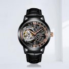 Men Automatic Waterproof BBBG Watch Calfskin Strap Mineral Crystal Glass Dial 45mm