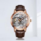 Men Automatic Waterproof PWS Watch Calfskin Strap Mineral Crystal Glass Dial 45mm