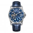 Brand Skeleton Mechanical Automatic Leather Watch YLL For Men Luminous Genuine