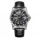Brand Skeleton Mechanical Automatic Leather Watch YBB For Men Luminous Genuine