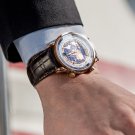 Men blue Watch Waterproof With World Time Date Power Reserve Stainless Steel