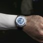 Men blue Watch Waterproof With World Time Date Power Reserve Stainless Steel