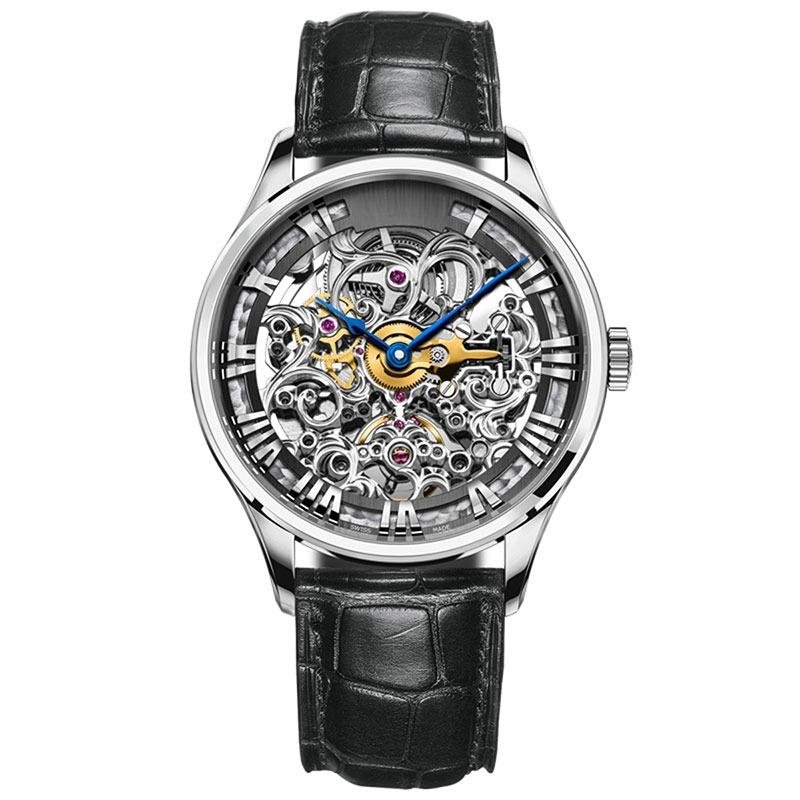 Luxury Automatic Watches Skeleton Dial Stainless Steel Hollow Outfor Men 5401BL