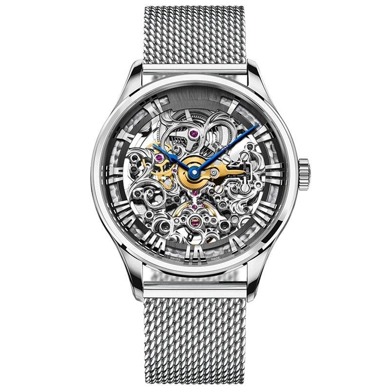Luxury Automatic Watches Skeleton Dial Stainless Steel Hollow Outfor Men 5401S