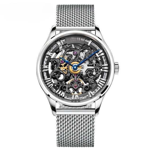 Men Skeleton Automatic Watches Leather Strap Limited Edition Sapphire 5402A9