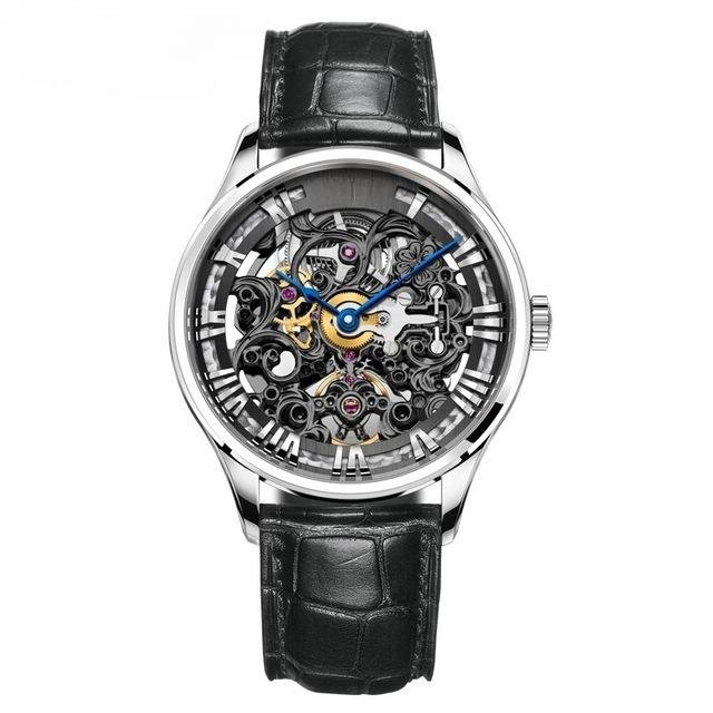 Men Skeleton Automatic Watches Leather Strap Limited Edition Sapphire 5402A1