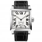 Mens Watches white Dial Roman Numeral Analog Mechanical Steel Leather Strap 3302A1