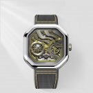 2024 Men Automatic Mechanical Watches Rubber Strap Square Dial Power Reserve 5002A2