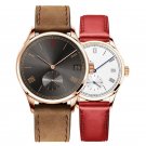 Luxury Couple Leather Strap Watches for Lovers Genuine Quartz Casual 1202A10105