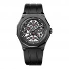 Black Men Watches Automatic Genuine Leather Strap Power Reserve Waterproof 6001J1 R