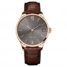 Men Watches Leather Strap Ultra Thin black Dial with Date Mechanical 707LNPSS