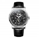 New Design Moonphase Calendar Automatic Leather Watches Black Dial RGA1963 YBB