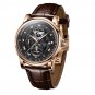 New Design Moonphase Calendar Automatic Leather Watches Black Dial RGA1963 PBS