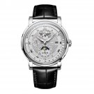 New Design Moonphase Calendar Automatic Leather Watches white Dial RGA1963 YWB