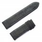 black Genuine Leather Watch Wristband 24mm Width for Men