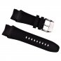 Soft Rubber Black Watch Band Waterproof 23mm Width for Men