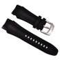 Soft Rubber Black Watch Band Waterproof 23mm Width for Men