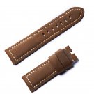 Sport Leather Watch Band for Men brown with Buckle