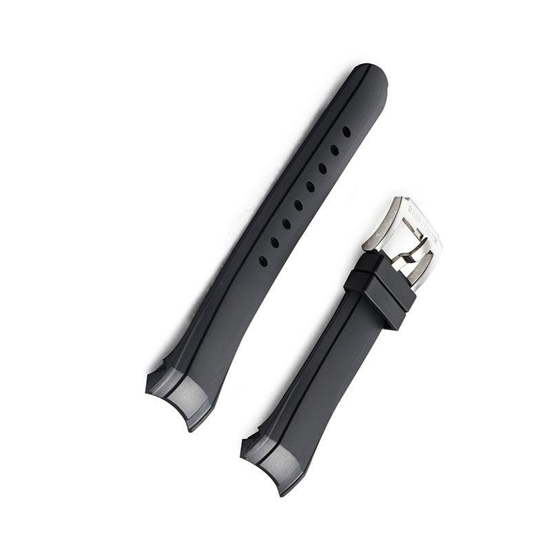 Durable Rubber Black Strap Watch Band with Buckle Waterproof