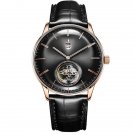 Luxury Brand Automatic Mechanical Black Tourbillon Men Watch Leather Strap PBB