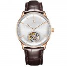 Luxury Brand Automatic Mechanical white Tourbillon Men Watch Leather Strap PWS