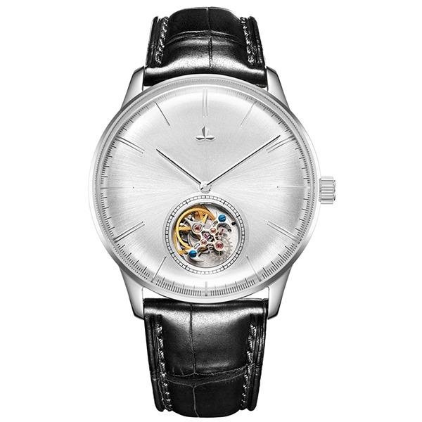 Luxury Brand Automatic Mechanical white Tourbillon Men Watch Leather Strap YWB