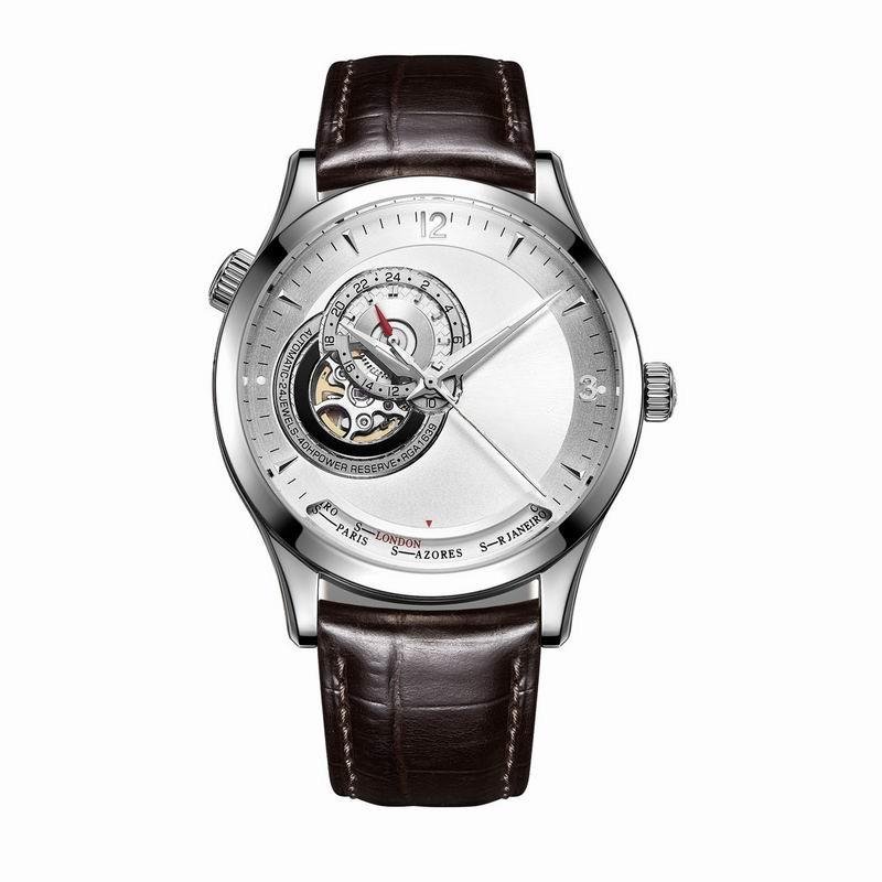 Top Brand Casual Automatic Leather Strap Watch for Men Mechanical white Dial YWS