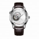Top Brand Casual Automatic Leather Strap Watch for Men Mechanical white Dial YWS