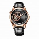 Top Brand Casual Automatic Leather Strap Watch for Men Mechanical Black Dial PBB