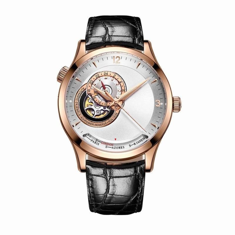 Top Brand Casual Automatic Leather Strap Watch for Men Mechanical white Dial PWB